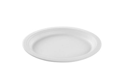 Oval sugar cane white plate 26×20 (16*50)