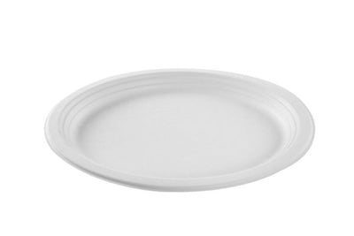 Oval white sugar cane plate 32×26 (10*50)