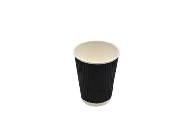 Corrugated Paper Cup Black 12 oz (360ml)(20*25)