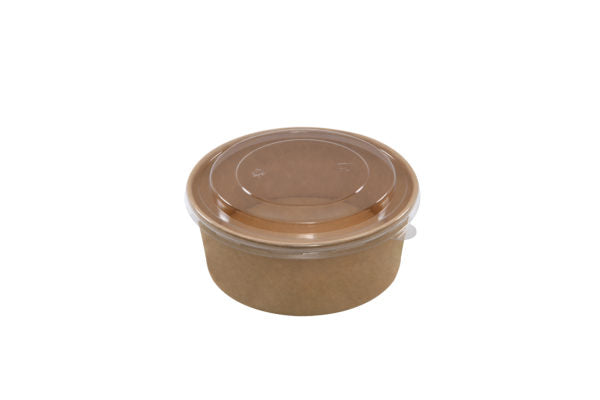 500ml (10*25) kraft carton salad bowl with lid (10*25)