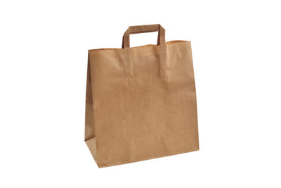 Kraft paper bag flat handle 32×33+16(5*50)