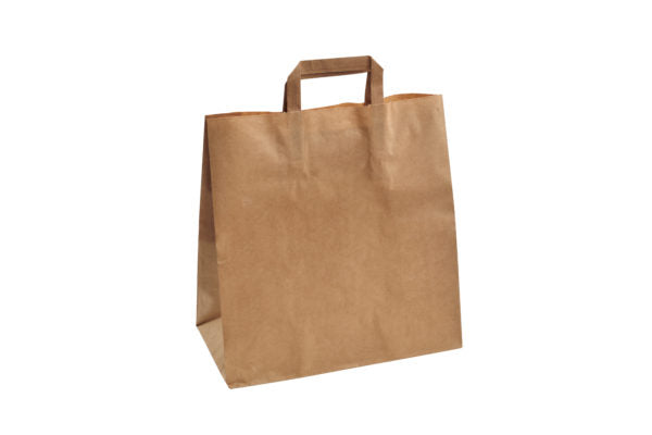 Kraft paper bag flat handle 32×33+16(5*50)