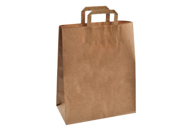 Kraft paper bag with flat handle 32×41+16(5*50)