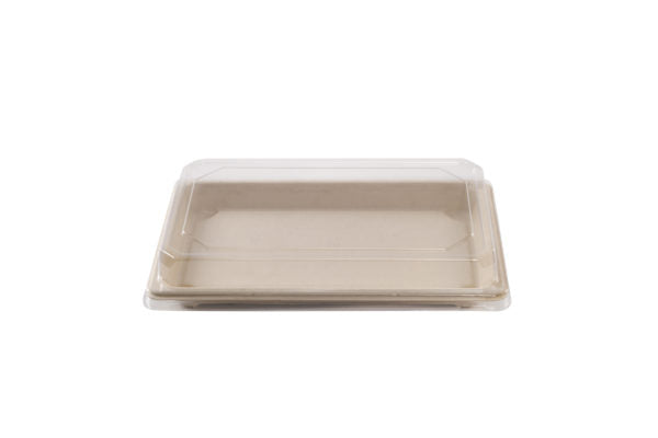 Set sushi tray sugarcane tray+cover 230*135 (10*25)