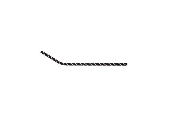 Black flexible paper cane with white stripes 210*6