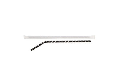 White striped flexi.paper cane black 210*6 pack.