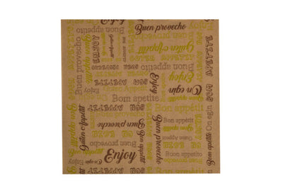 Kraft greaseproof paper ‘enjoy’ 300*300mm (3*1000)