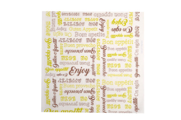 Greaseproof paper white ‘enjoy’ 300*300mm (3*1000)