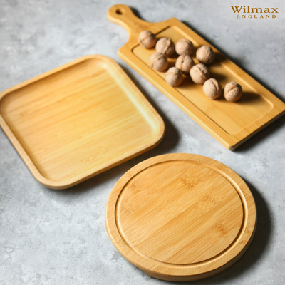 Natural Bamboo Plate 4"X 4" | 10 Cm X 10 Cm WL-771017/A - NYStep