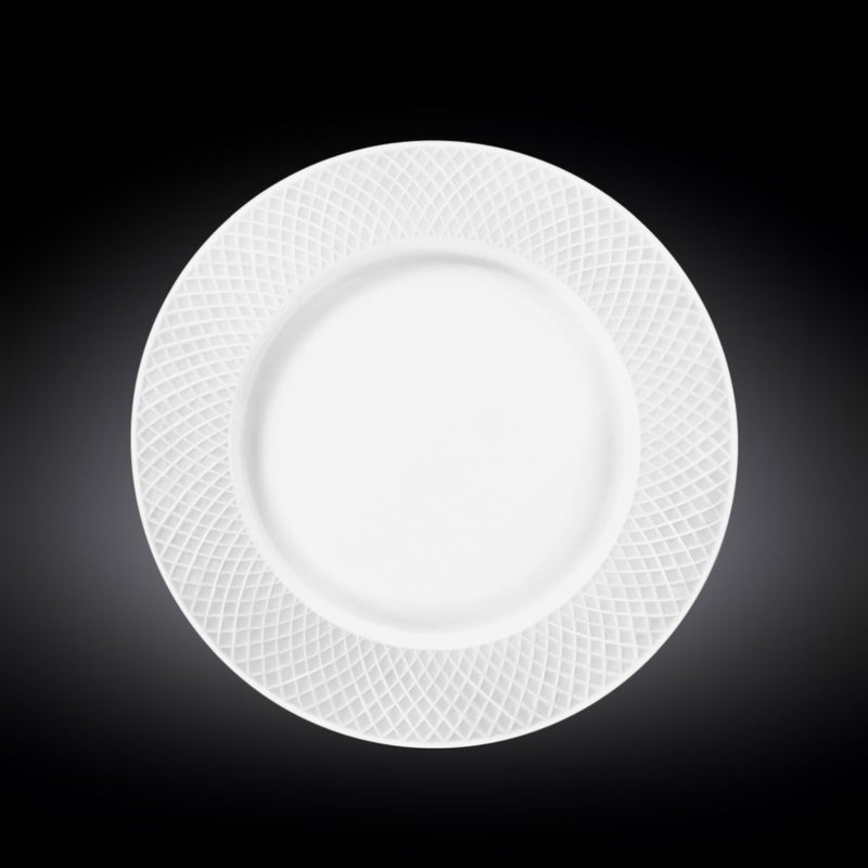 White Dinner Plate With Embossed Wide Rim 10" inch |