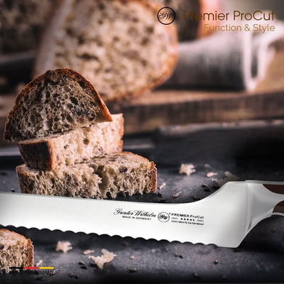 Gunter Wilhelm Premier Offset Bread Knife, 10 Inch | Dark Brown ABS Handle SKU: 30-318-1510