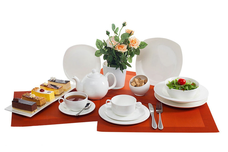 Set Of 6 White Dessert Plate 7.75" inch X 7.75" inch | 19.5 X 19.5 Cm