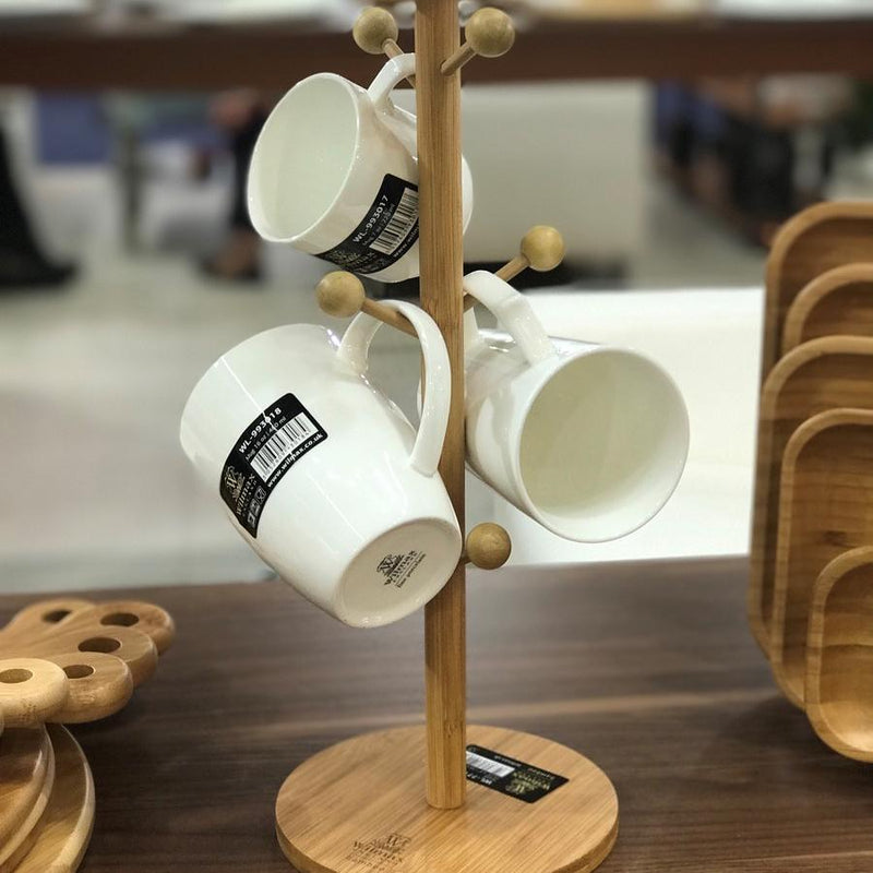 Bamboo Mug Tree 8.25" inch X 5" inch | 21 X 12.5 Cm