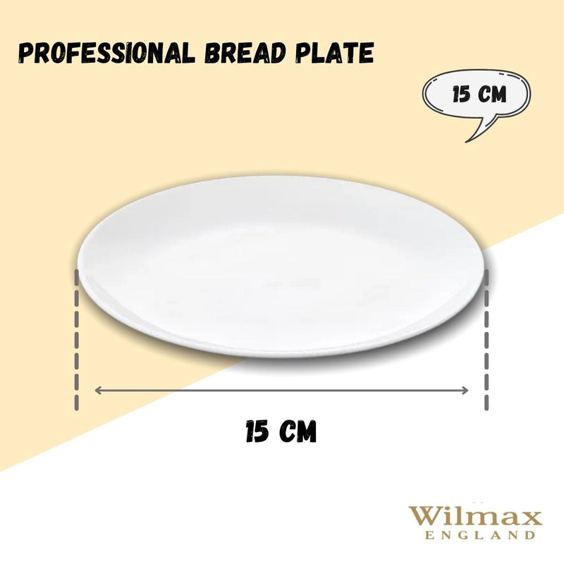 White Bread Plate 6" inch | 15 Cm