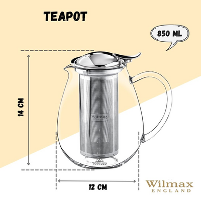 Thermo Glass TeaPot 29 Fl Oz | 850 Ml - NYStep