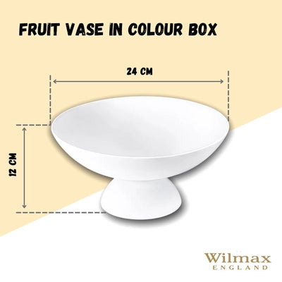 White Fruit Vase 9.5" inch X 4.5" inch |In Colour Box