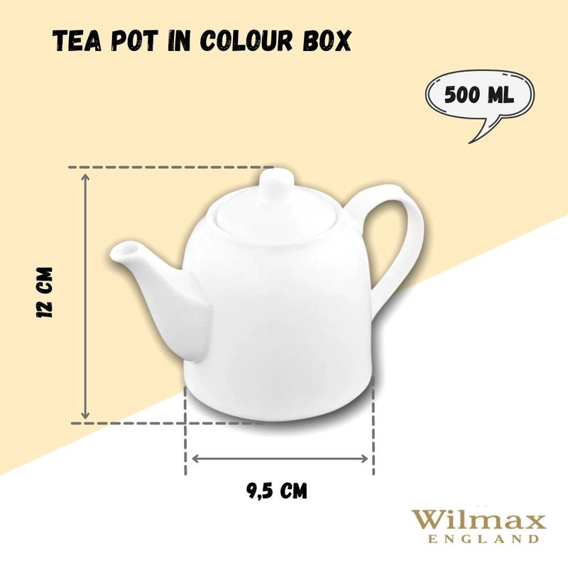 White Teapot 17 Oz | 500 Ml In Colour Box