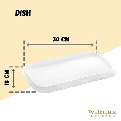 White Rectangle Dish 12" inch X 7" inch | 30 X 18 Cm