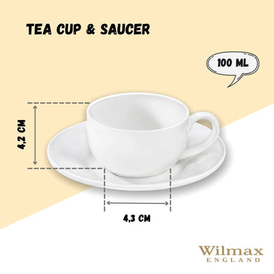 White 3 Oz | 100 Ml Coffee Cup & Saucer