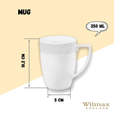 White Coffee Mug 12 Oz | 350 Ml Set Of 2 In Gift Box