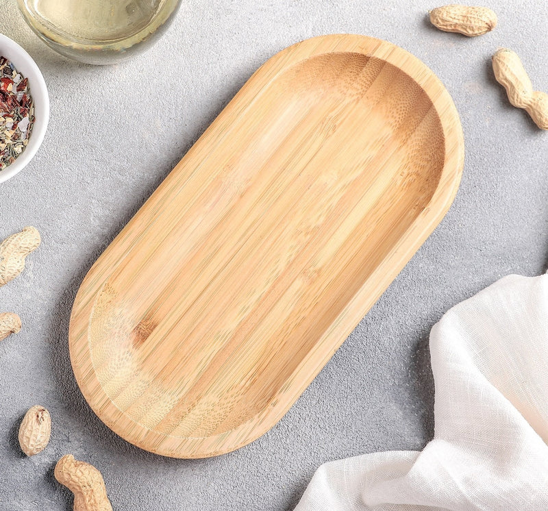 Natural Bamboo Dish 8" X 4" | 20.5Cm X 10Cm WL-771057/A