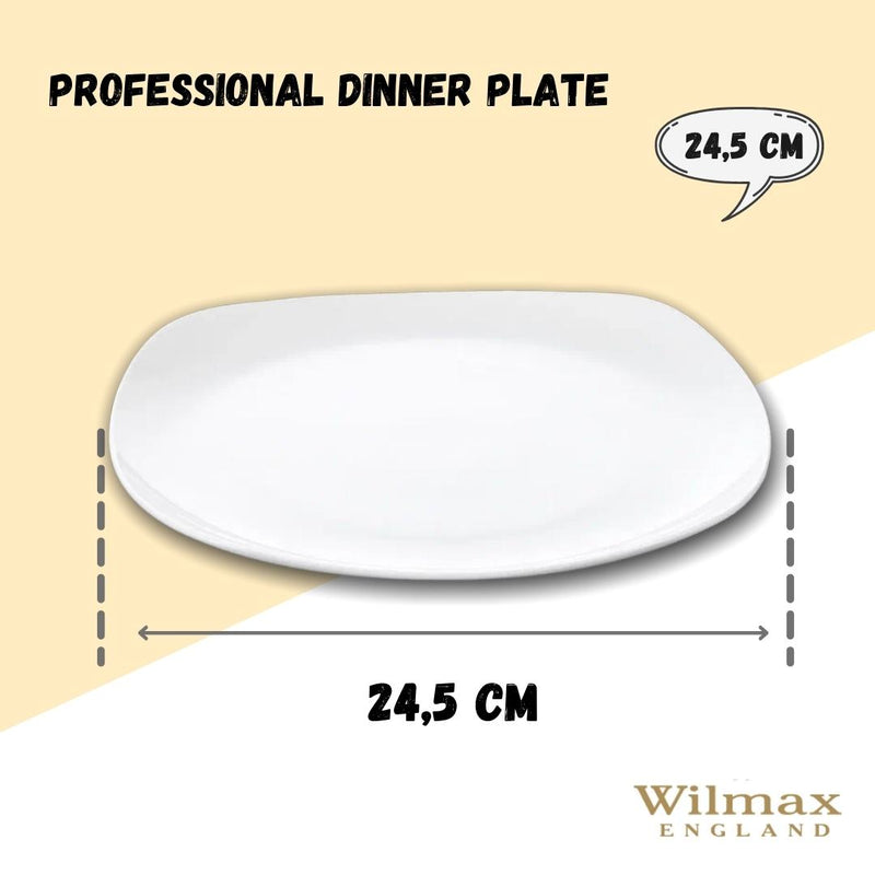 White Dinner Plate 9.75" inch X 9.75 | 24.5 X 24.5 C?