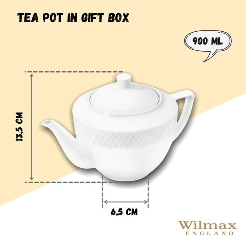 White Teapot 30 Oz | 900 Ml In Gift Box