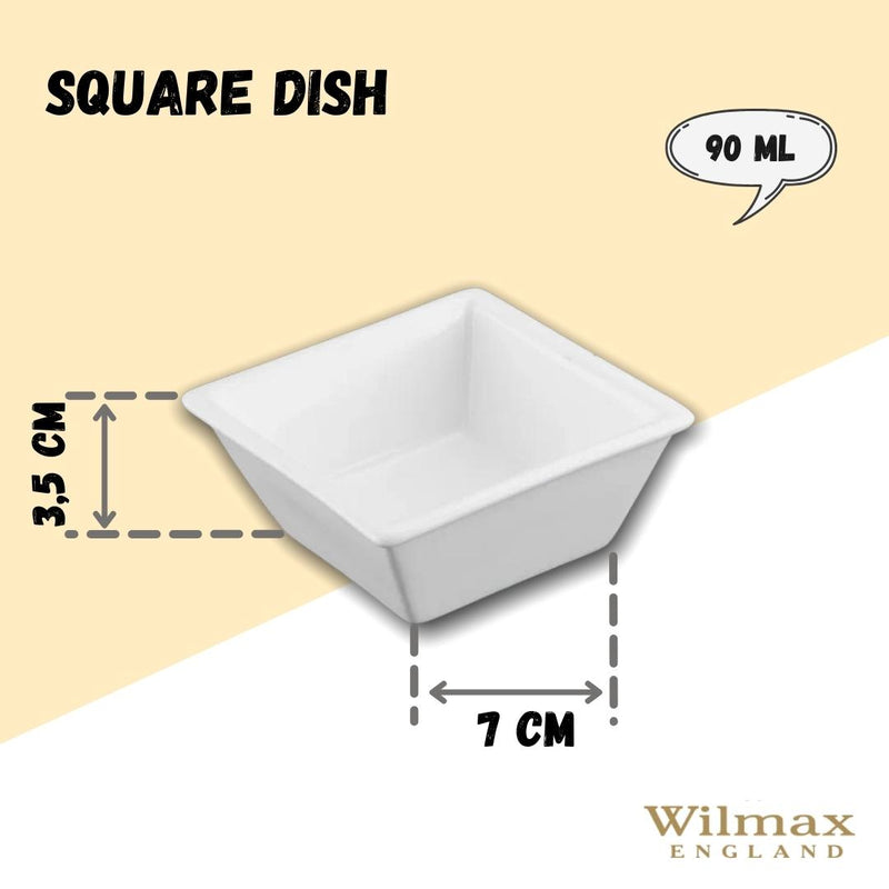 White Square Snack / Sauce Dish 3" inch X 3" inch X 1.25&