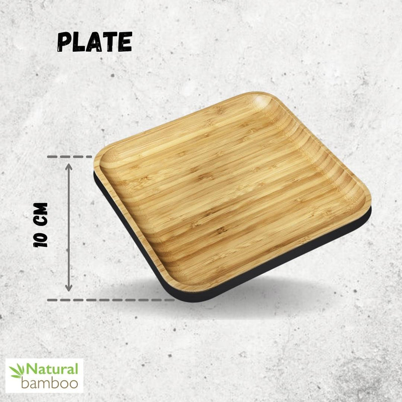 Bamboo Square Plate 4" inchX 4" inch | For Appetizers