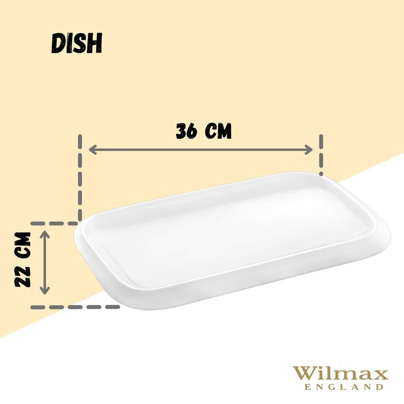 White Rectangle Dish 14" inch X 8.5" inch | 36 X 22 Cm