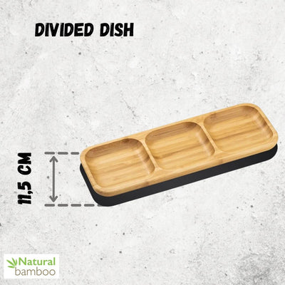 Bamboo Divided Dish 13" inch X 4.5" inch Bento box | 32.5 X 11.5 Cm