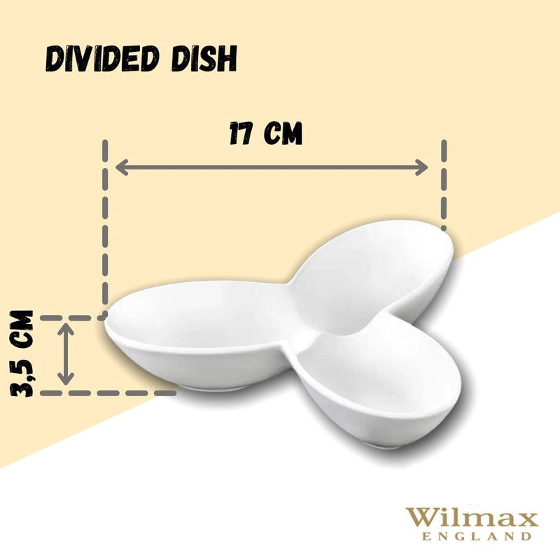 White 3 Part Divided Dish 5" inch | 13 Cm