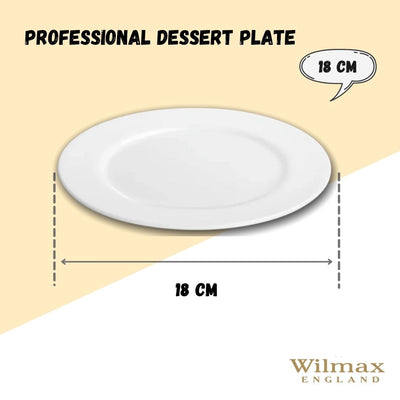 Professional Rolled Rim White Dessert Plate 7" inch | 18 Cm