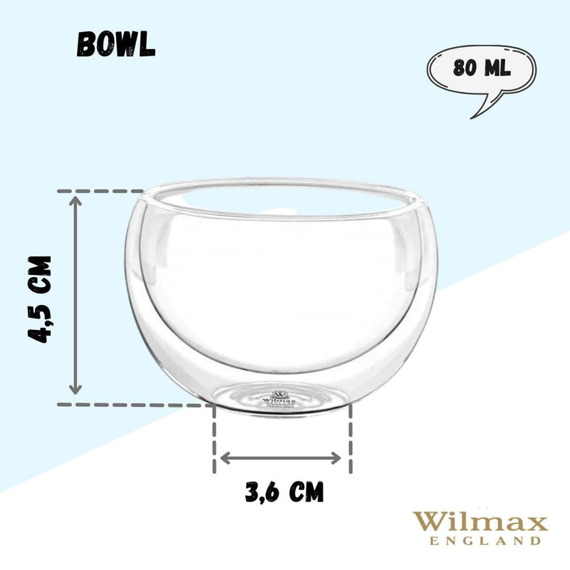 Double-Wall Vacuum Sealed Thermo Glass Bowl 2.7 Fl Oz | 80 Ml