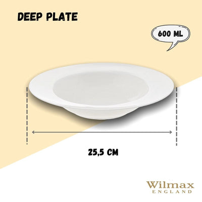 White Deep Plate 10" inch | 25.5 Cm 20 Oz | 600 Ml