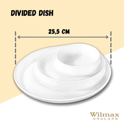 White Divided Dish 10" inch | 25.5 Cm