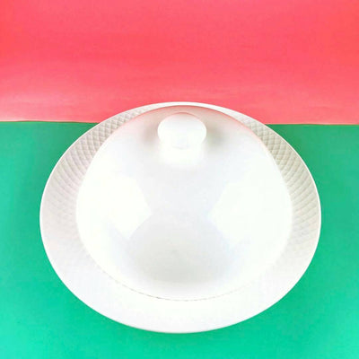 Set Of 4 White Lid For Main Course 7" inch | 17.5 Cm