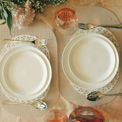 Set Of 6 White Dinner Plate 10" inch | 25.5 Cm