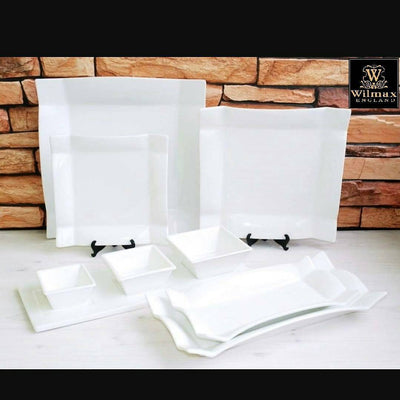 Set Of 3 White Square Dessert Plate 8" inch X 8" inch | 20 X 20 Cm