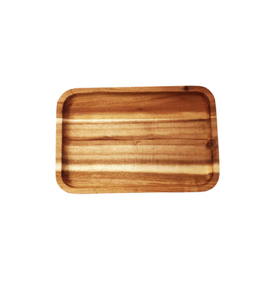 Zavis Green Acacia Wood Serving rectangle Stackable Tray / Dish 8" X 5" | Dishwasher Safe