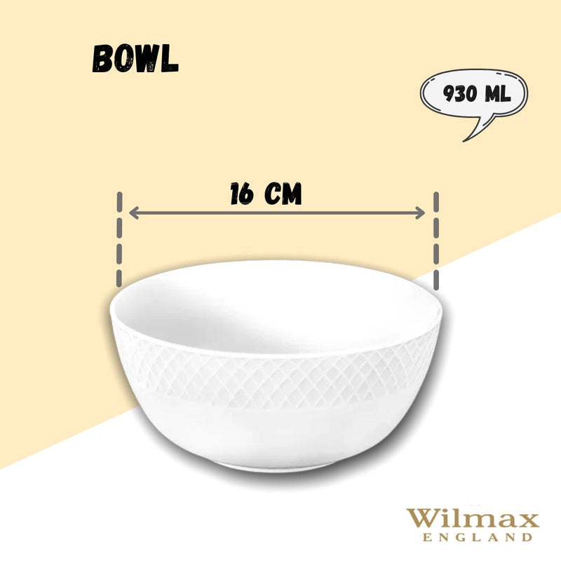 White Bowl 6.5" inch | 16 Cm 31 Fl Oz | 930 Ml