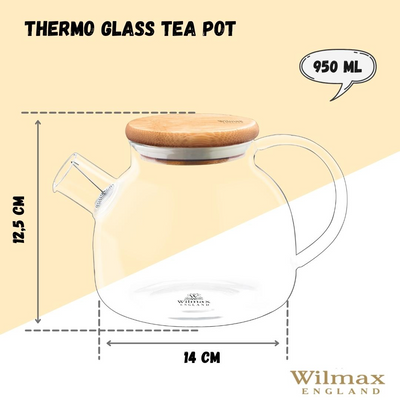 Thermo Glass TeaPot 32 Fl Oz | 950 Ml - NYStep