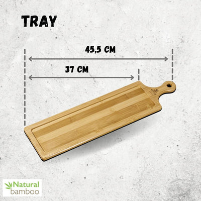 Natural Bamboo Tray 18" X 4.75" | 45.5 X 12 Cm WL-771009/A - NYStep