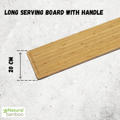 Bamboo Charcuterie Board With Handle 34.3" inch X 7.9" inch | 87 X 20 Cm