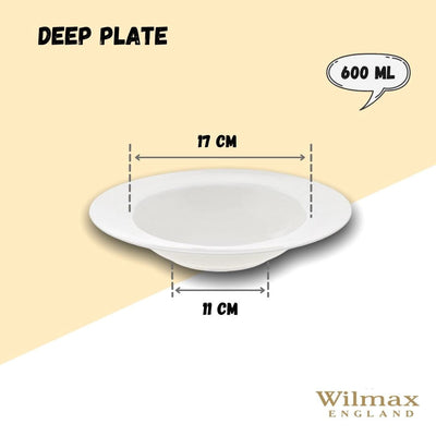 White Deep Plate 10" inch | 25.5 Cm 20 Oz | 600 Ml