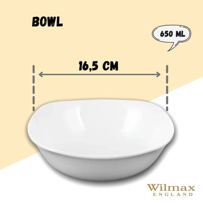 White Bowl 6.5" inch X 6.5" inch | 16.5 X 16.5 Cm