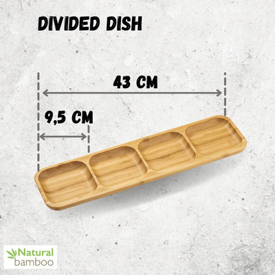Wilmax Bamboo Wood Divided Dish 17" X 4.5" Bento Box  | 43 X 11.5 Cm WL-771225/A - NYStep