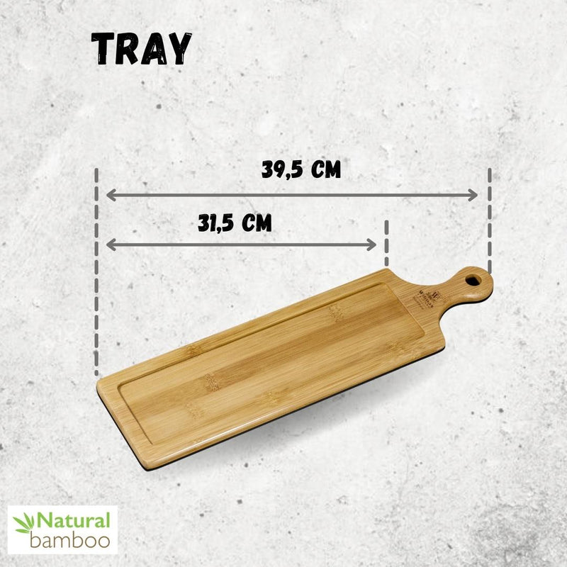 Natural Bamboo Tray 15.5" X  4.5" | 39.5 X 11 Cm WL-771008/A - NYStep