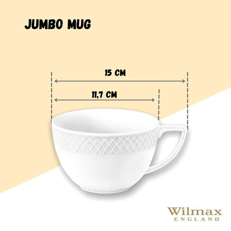 White Jumbo Coffee / Cappuccino Mug 17 Oz | 500 Ml Set Of 2 In Gift Box