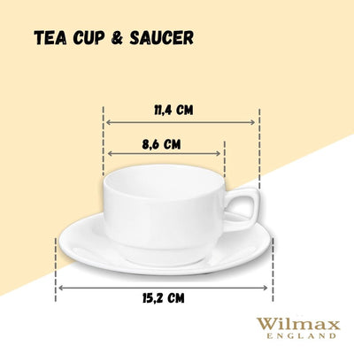 White 7 Oz | 220 Ml Tea Cup & Saucer